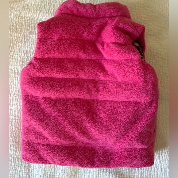 Lily Pulitzer 4T reversible vest pink fleece and pattern girl with pockets - Picture 6 of 7